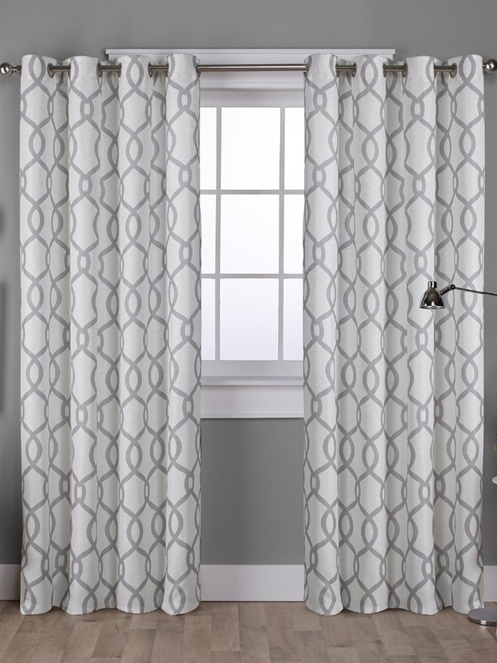 Kochi Light Filtering Linen Blend Grommet Top Curtain Panel Pair, 52x84, Dove Gr